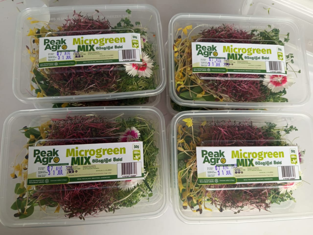 Fresh microgreens mix from Peak Agro Lanka